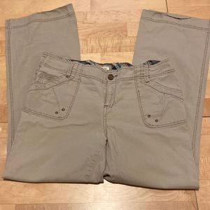 Maurice Khaki Pants with brown stitching